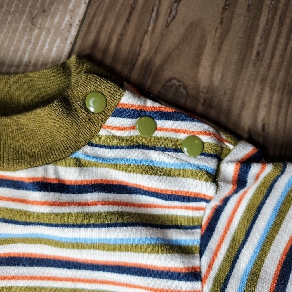 Pooh Baby Toddler Striped Onesie Bodysuit Green Orange Blue Size 24m EUC - Picture 7 of 10